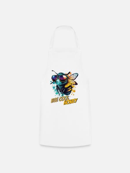 Bourdon graffiti avec lunettes de soleil Bee Cool Honey - Tablier de cuisine - blanc