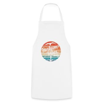 Borkum Vibes Only Vintage Look Seagull Anchor North Sea - Tablier de cuisine - blanc - Devant - AI Model Male 185 dark (185cm)