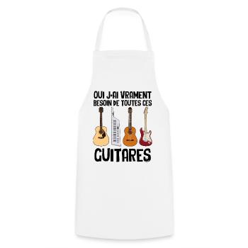 Toutes Ces Guitares Humour Guitariste - Tablier de cuisine - blanc - Devant - AI Model Male 185 dark (185cm)