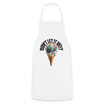 Fonte de la terre dans le cornet de crème glacée Ne le laissez pas fondre - Tablier de cuisine - blanc - Devant - AI Model Male 185 dark (185cm)