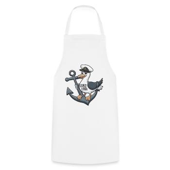 Coast Lover Seagull Möwe Anker Sailor Anchor - Kochschürze - Weiß - Vorne - AI Model Male 185 dark (185cm)