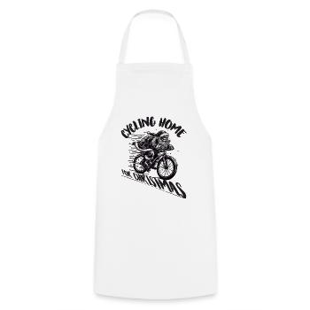 Père Noël à vélo pour Noël - Tablier de cuisine - blanc - Devant - AI Model Male 185 dark (185cm)