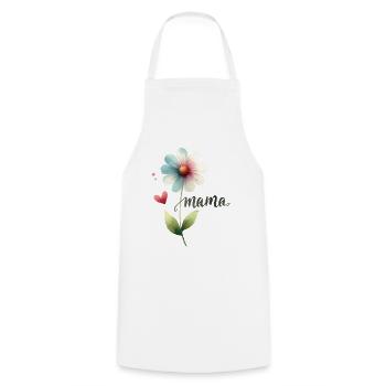 Mama Blume Aquarell Muttertag Herz Geschenk - Kochschürze - Weiß - Vorne - AI Model Male 185 dark (185cm)