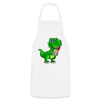 Dino mit Cupcake Muffin bunt - Kochschürze - Weiß - Vorne - AI Model Male 185 dark (185cm)