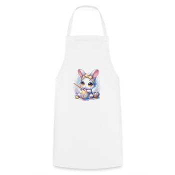 Sweet Chibi Bunny With Hair Band And Easter Eggs - Cooking Apron - white - Front - AI Model Male 185 dark (185cm)