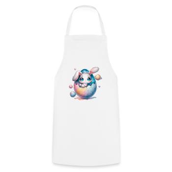 Chibi Space Bunny Sitting In a Cracked Easter Egg - Cooking Apron - white - Front - AI Model Male 185 dark (185cm)