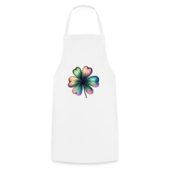 Saint Patrick's Colorful Shiny Shamrock - Cooking Apron - white - Front - AI Model Male 185 dark (185cm)