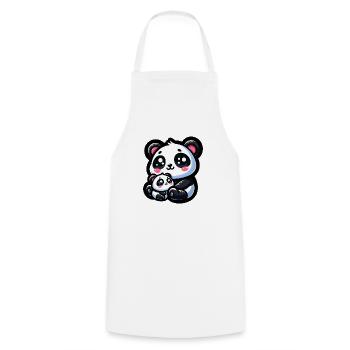 Proud Mother Panda With Her Cub for Mother's Day - Cooking Apron - white - Front - AI Model Male 185 dark (185cm)