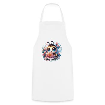 Sauvez les abeilles abeille mignonne collecte de pollen Jour de la Terre - Tablier de cuisine - blanc - Devant - AI Model Male 185 dark (185cm)
