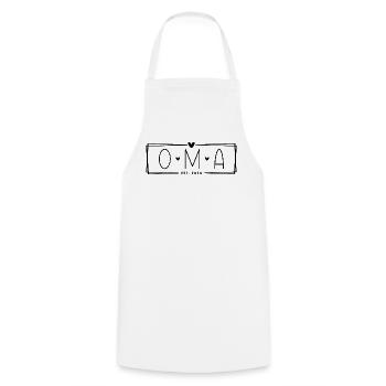 Oma Est. 2024 - Kochschürze - Weiß - Vorne - AI Model Male 185 dark (185cm)