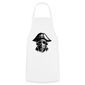DJ pirate with pirate hat and headphones - Cooking Apron - white - Front - AI Model Male 185 dark (185cm)