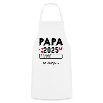 Annonce Grossesse Futur Papa En Cours - Tablier de cuisine - blanc - Devant - AI Model Male 185 dark (185cm)