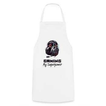 Gaming My Superpower Shirt Street Art Style - Kochschürze - Weiß - Vorne - AI Model Male 185 dark (185cm)