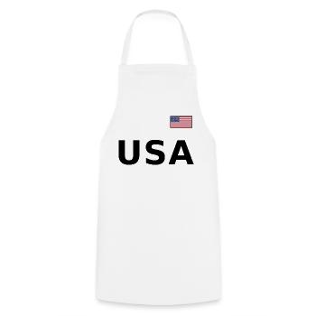 TEAM United States American Flag Banner Over Font - Cooking Apron - white - Front - AI Model Male 185 dark (185cm)