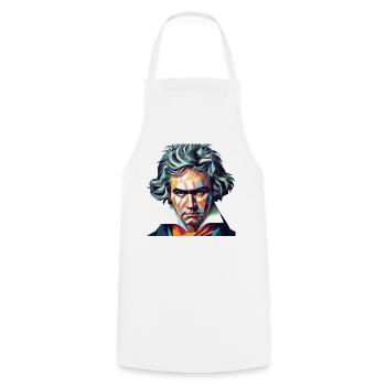 Beethoven Polygon Geometric Art - Cooking Apron - white - Front - AI Model Male 185 dark (185cm)