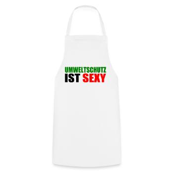 Umweltschutz - Kochschürze - Weiß - Vorne - AI Model Male 185 dark (185cm)