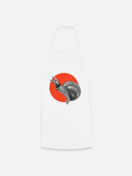 Limace métallique - Tablier de cuisine - blanc