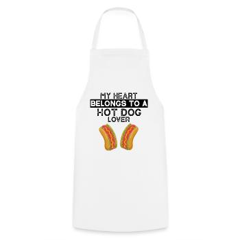 Mon cœur appartient au cadeau hot-dog lover - Tablier de cuisine - blanc - Devant - AI Model Male 185 dark (185cm)