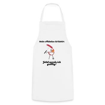 Mein offizielles Grillshirt - Grillen Grillsaison - Kochschürze - Weiß - Vorne - AI Model Male 185 dark (185cm)