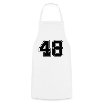 48 - Cooking Apron - white - Front - AI Model Male 185 dark (185cm)