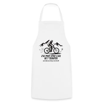 vélo, drôle, cadeau, noël, vélo de route, bmx, cou - Tablier de cuisine - blanc - Devant - AI Model Male 185 dark (185cm)