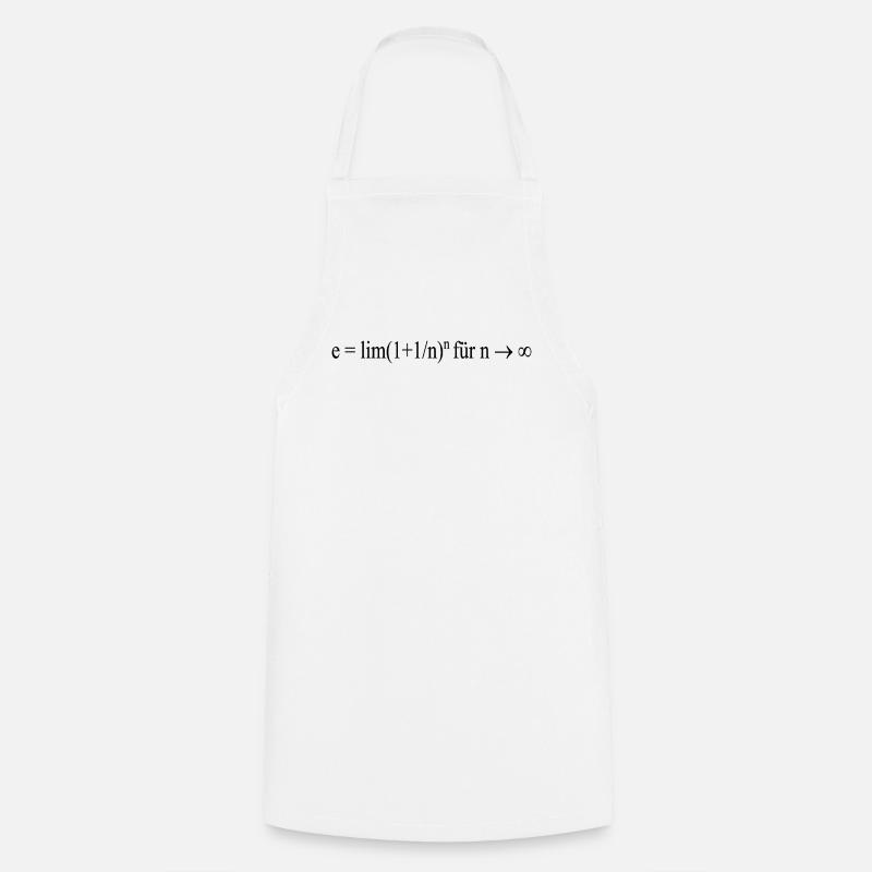 Équation de formule mathématique e = lim(1+1/n)n pour n - Tablier de cuisine - blanc