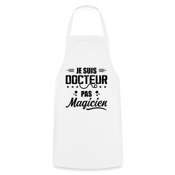 Je Suis Docteur Pas Magicien Cadeau Pour Médecin - Tablier de cuisine - blanc - Devant - AI Model Male 185 dark (185cm)