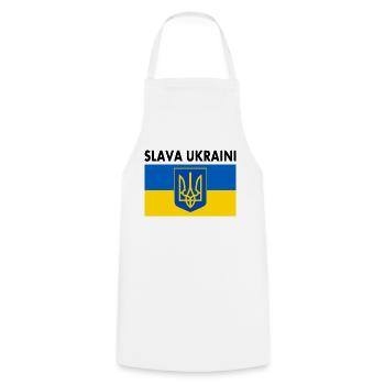 Ukraine - Tablier de cuisine - blanc - Devant - AI Model Male 185 dark (185cm)