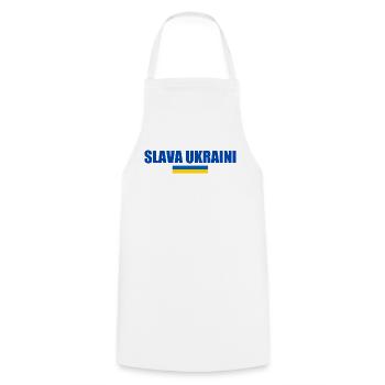 Slava ukraini - Cooking Apron - white - Front - AI Model Male 185 dark (185cm)