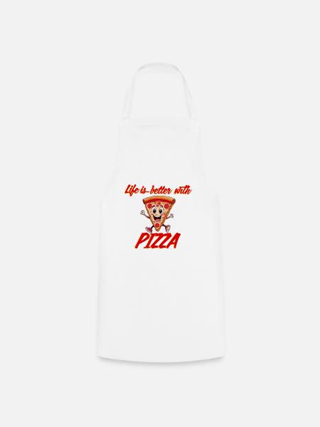 Pizza, Ich Liebe Pizza - Kochschürze - Weiß