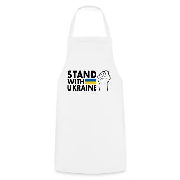 stand with ukraine - Cooking Apron - white - Front - AI Model Male 185 dark (185cm)