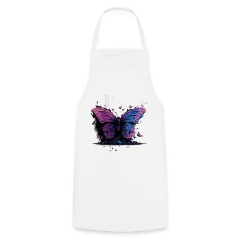 Schmetterling Schönheit Vaporwave - Kochschürze - Weiß - Vorne - AI Model Male 185 dark (185cm)