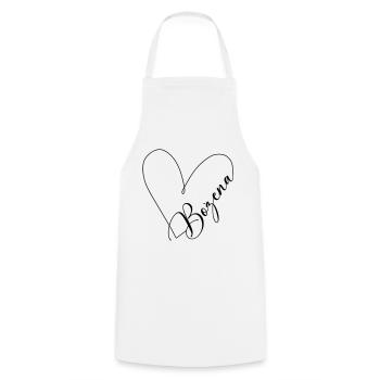 Bożena Nom Ligne de coeur - Tablier de cuisine - blanc - Devant - AI Model Male 185 dark (185cm)