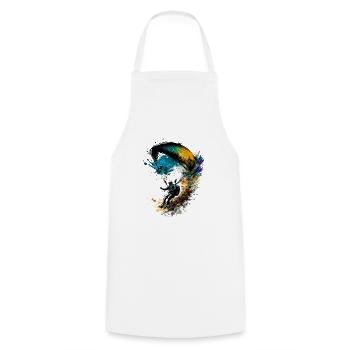 Flying high, paragliders in action - Cooking Apron - white - Front - AI Model Male 185 dark (185cm)