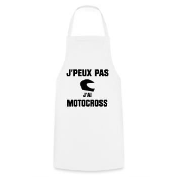 J'PEUX PAS JAI MOTOCROSS - Tablier de cuisine - blanc - Devant - AI Model Male 185 dark (185cm)