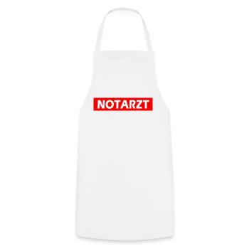 Notarzt - Kochschürze - Weiß - Vorne - AI Model Male 185 dark (185cm)