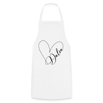 Dalia Name Heart Line - Cooking Apron - white - Front - AI Model Male 185 dark (185cm)