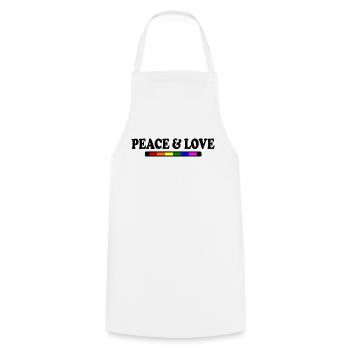 Peace and love - Cooking Apron - white - Front - AI Model Male 185 dark (185cm)