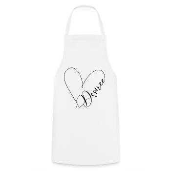 Desiree Nom Ligne de coeur - Tablier de cuisine - blanc - Devant - AI Model Male 185 dark (185cm)