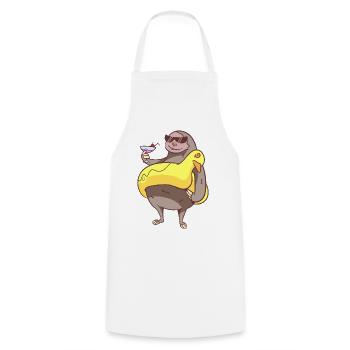Summer sloth - Cooking Apron - white - Front - AI Model Male 185 dark (185cm)