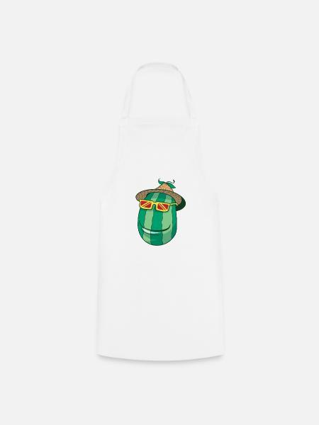 Wassermelone mit Sombrero - Kochschürze - Weiß