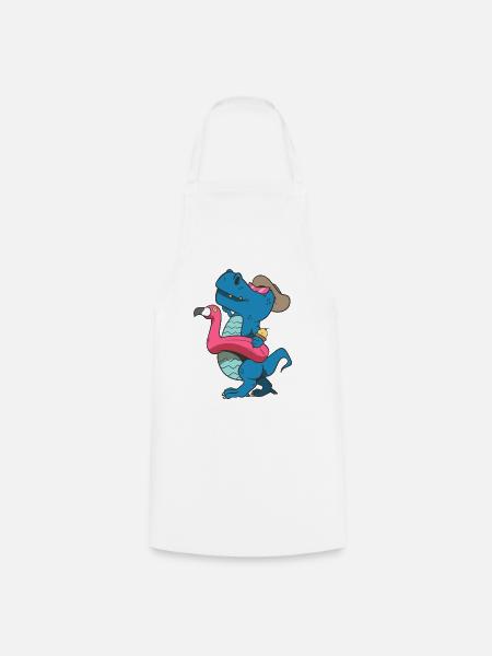 Dinosaur as a tourist - Cooking Apron - white