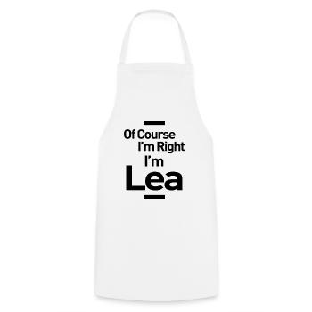 Lea Personalized Name Birthday Gift - Cooking Apron - white - Front - AI Model Male 185 dark (185cm)