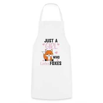 Only a girl the fox loves fox - Cooking Apron - white - Front - AI Model Male 185 dark (185cm)