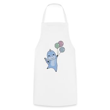 Dino vole avec des ballons de doux dinosaures animaux - Tablier de cuisine - blanc - Devant - AI Model Male 185 dark (185cm)