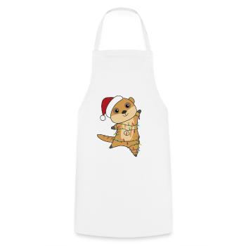 Meerkats Christmas Snow Winter Animals - Cooking Apron - white - Front - AI Model Male 185 dark (185cm)