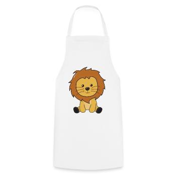 Lion mignon animaux pour les enfants Roi Lion - Tablier de cuisine - blanc - Devant - AI Model Male 185 dark (185cm)