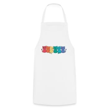 Rainbow Flag Gay Pride LGBTQ Katzen süße Katze - Kochschürze - Weiß - Vorne - AI Model Male 185 dark (185cm)