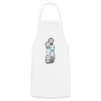 Demiboy Flag Pride LGBTQ Cute Sloth Bunch - Cooking Apron - white - Front - AI Model Male 185 dark (185cm)