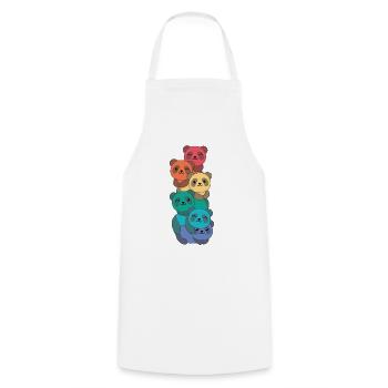 Rainbow Flag Gay Pride LGBTQ Panda süße Tiere - Kochschürze - Weiß - Vorne - AI Model Male 185 dark (185cm)